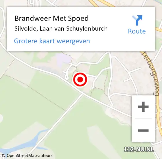 Locatie op kaart van de 112 melding: Brandweer Met Spoed Naar Silvolde, Laan van Schuylenburch op 21 oktober 2023 14:05