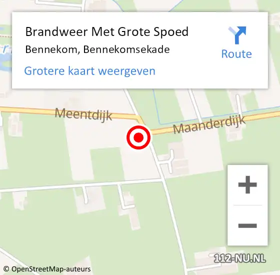 Locatie op kaart van de 112 melding: Brandweer Met Grote Spoed Naar Bennekom, Bennekomsekade op 21 oktober 2023 14:32