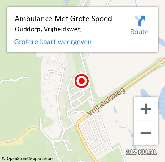 Locatie op kaart van de 112 melding: Ambulance Met Grote Spoed Naar Ouddorp, Vrijheidsweg op 21 oktober 2023 14:43