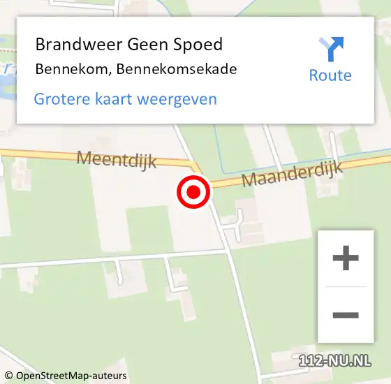 Locatie op kaart van de 112 melding: Brandweer Geen Spoed Naar Bennekom, Bennekomsekade op 21 oktober 2023 14:44