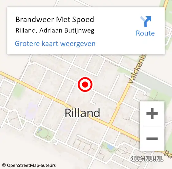 Locatie op kaart van de 112 melding: Brandweer Met Spoed Naar Rilland, Adriaan Butijnweg op 21 oktober 2023 15:03