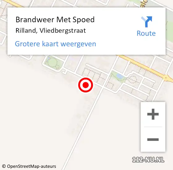 Locatie op kaart van de 112 melding: Brandweer Met Spoed Naar Rilland, Vliedbergstraat op 21 oktober 2023 16:21