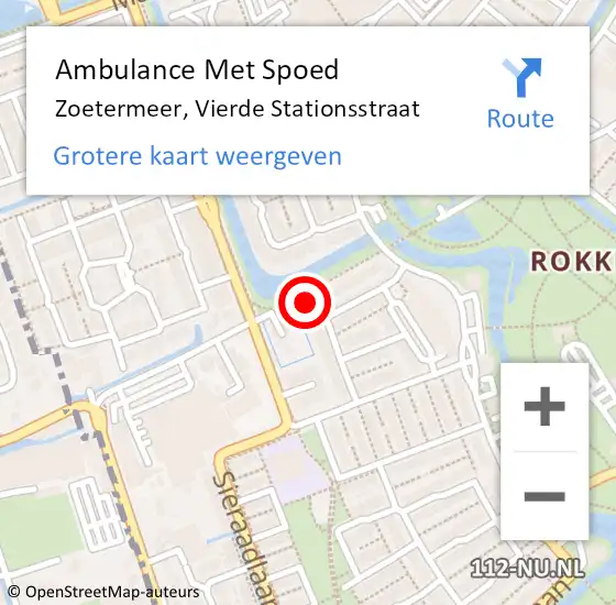 Locatie op kaart van de 112 melding: Ambulance Met Spoed Naar Zoetermeer, Vierde Stationsstraat op 21 oktober 2023 16:54