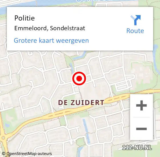 Locatie op kaart van de 112 melding: Politie Emmeloord, Sondelstraat op 21 oktober 2023 17:30