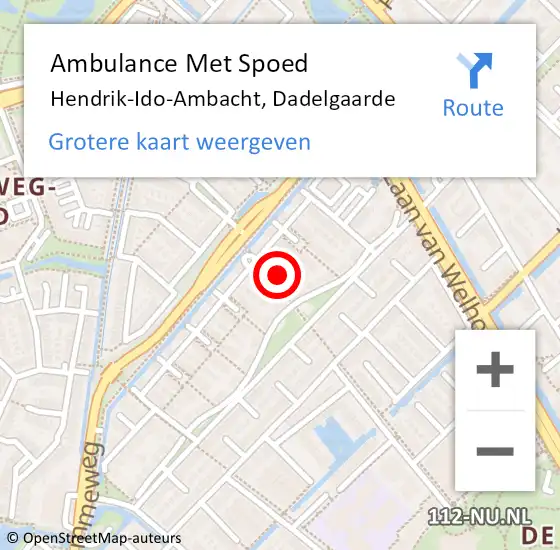 Locatie op kaart van de 112 melding: Ambulance Met Spoed Naar Hendrik-Ido-Ambacht, Dadelgaarde op 21 oktober 2023 18:57