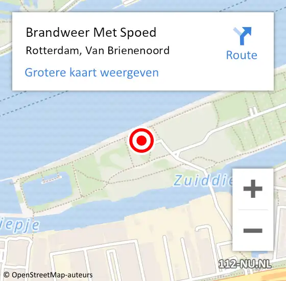 Locatie op kaart van de 112 melding: Brandweer Met Spoed Naar Rotterdam, Van Brienenoord op 21 oktober 2023 20:17