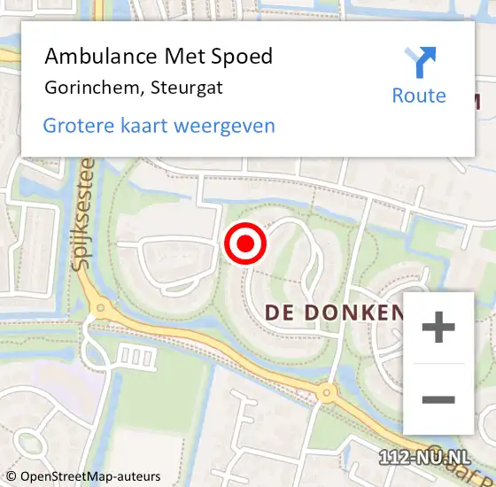 Locatie op kaart van de 112 melding: Ambulance Met Spoed Naar Gorinchem, Steurgat op 21 oktober 2023 20:55