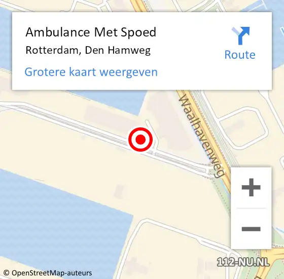 Locatie op kaart van de 112 melding: Ambulance Met Spoed Naar Rotterdam, Den Hamweg op 21 oktober 2023 21:07