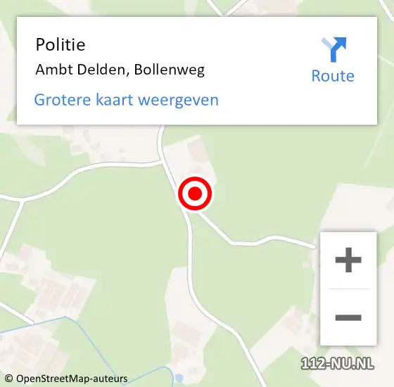 Locatie op kaart van de 112 melding: Politie Ambt Delden, Bollenweg op 21 oktober 2023 21:34