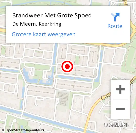 Locatie op kaart van de 112 melding: Brandweer Met Grote Spoed Naar De Meern, Keerkring op 21 oktober 2023 21:36