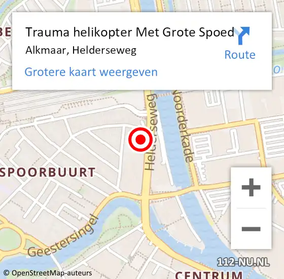 Locatie op kaart van de 112 melding: Trauma helikopter Met Grote Spoed Naar Alkmaar, Helderseweg op 21 oktober 2023 22:29