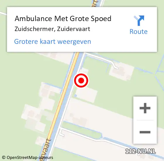 Locatie op kaart van de 112 melding: Ambulance Met Grote Spoed Naar Zuidschermer, Zuidervaart op 21 oktober 2023 23:04