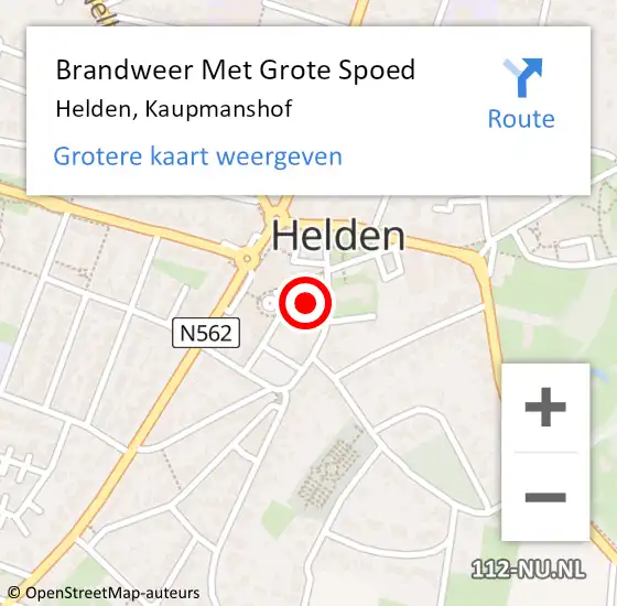 Locatie op kaart van de 112 melding: Brandweer Met Grote Spoed Naar Helden, Kaupmanshof op 22 oktober 2023 00:29