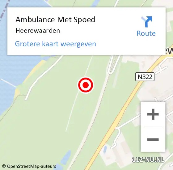 Locatie op kaart van de 112 melding: Ambulance Met Spoed Naar Heerewaarden op 22 oktober 2023 03:16