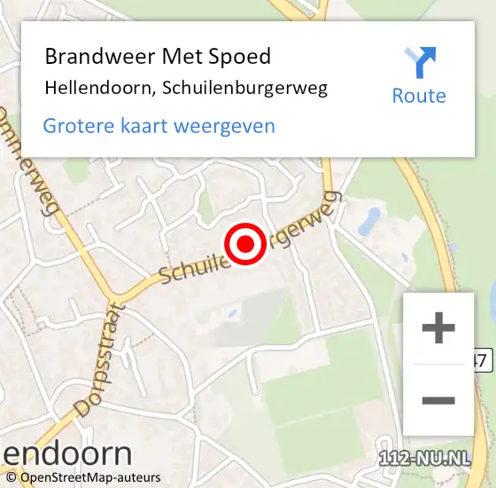 Locatie op kaart van de 112 melding: Brandweer Met Spoed Naar Hellendoorn, Schuilenburgerweg op 22 oktober 2023 05:38