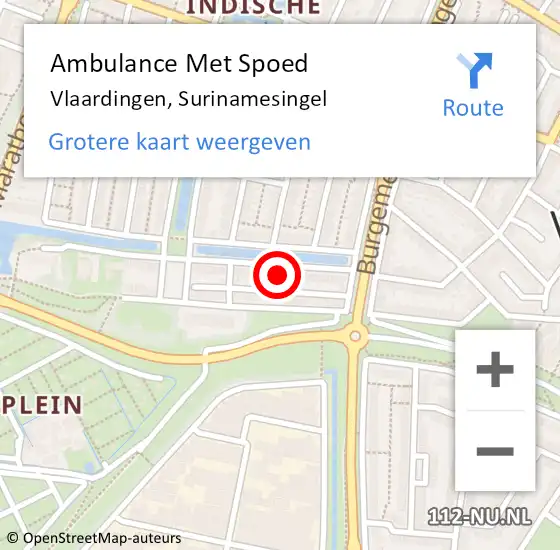Locatie op kaart van de 112 melding: Ambulance Met Spoed Naar Vlaardingen, Surinamesingel op 22 oktober 2023 08:57