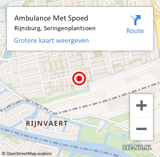 Locatie op kaart van de 112 melding: Ambulance Met Spoed Naar Rijnsburg, Seringenplantsoen op 22 oktober 2023 11:58