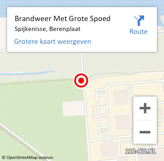 Locatie op kaart van de 112 melding: Brandweer Met Grote Spoed Naar Spijkenisse, Berenplaat op 22 oktober 2023 12:00