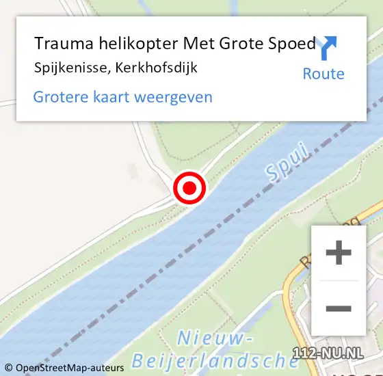 Locatie op kaart van de 112 melding: Trauma helikopter Met Grote Spoed Naar Spijkenisse, Kerkhofsdijk op 22 oktober 2023 12:02