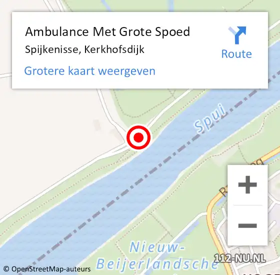 Locatie op kaart van de 112 melding: Ambulance Met Grote Spoed Naar Spijkenisse, Kerkhofsdijk op 22 oktober 2023 12:03