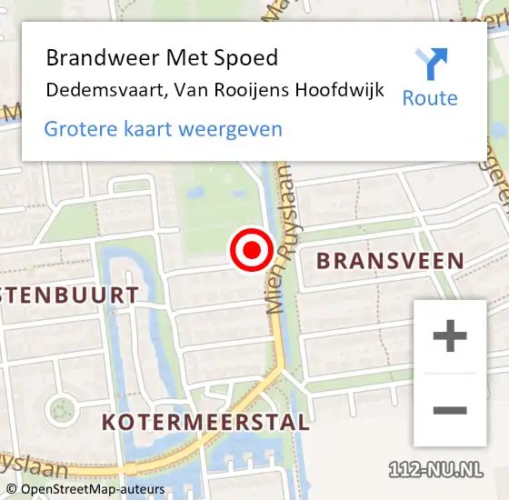 Locatie op kaart van de 112 melding: Brandweer Met Spoed Naar Dedemsvaart, Van Rooijens Hoofdwijk op 22 oktober 2023 12:10