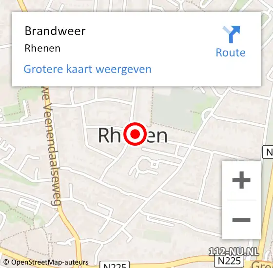 Locatie op kaart van de 112 melding: Brandweer Rhenen op 22 oktober 2023 12:25