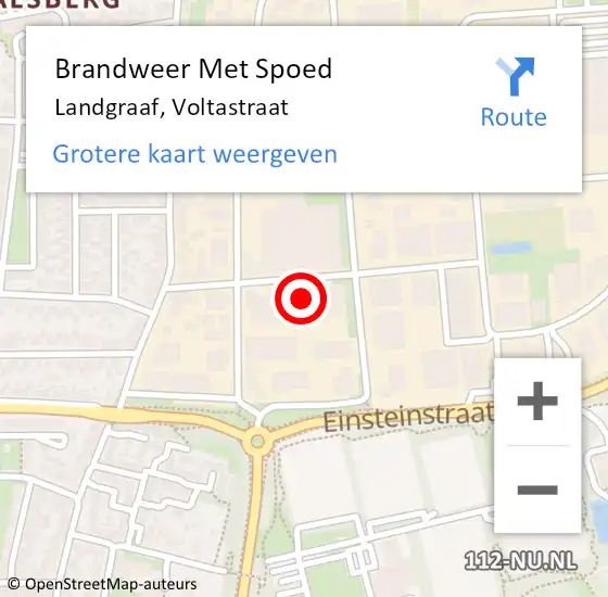 Locatie op kaart van de 112 melding: Brandweer Met Spoed Naar Landgraaf, Voltastraat op 22 oktober 2023 12:33