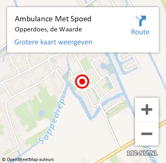 Locatie op kaart van de 112 melding: Ambulance Met Spoed Naar Opperdoes, de Waarde op 22 oktober 2023 13:39