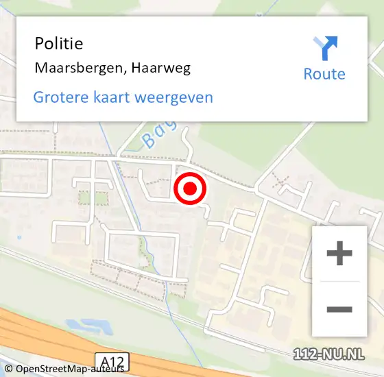 Locatie op kaart van de 112 melding: Politie Maarsbergen, Haarweg op 22 oktober 2023 14:49