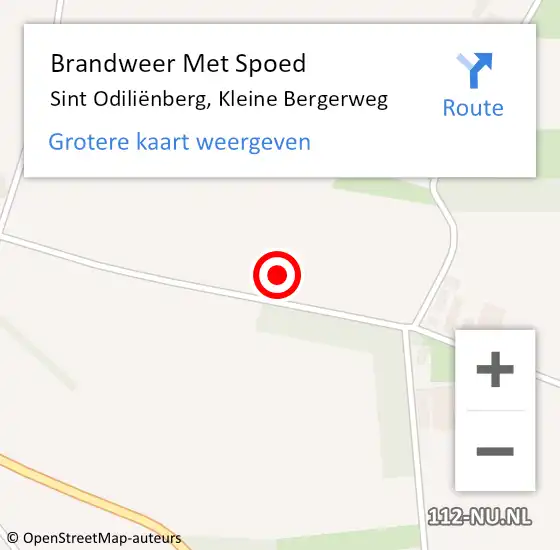 Locatie op kaart van de 112 melding: Brandweer Met Spoed Naar Sint Odiliënberg, Kleine Bergerweg op 22 oktober 2023 18:00