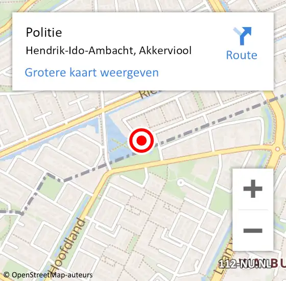 Locatie op kaart van de 112 melding: Politie Hendrik-Ido-Ambacht, Akkerviool op 22 oktober 2023 19:47