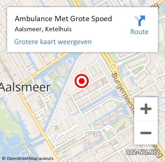 Locatie op kaart van de 112 melding: Ambulance Met Grote Spoed Naar Aalsmeer, Ketelhuis op 22 oktober 2023 20:05