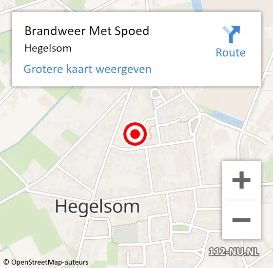 Locatie op kaart van de 112 melding: Brandweer Met Spoed Naar Hegelsom op 22 oktober 2023 23:20