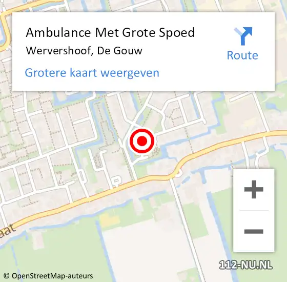 Locatie op kaart van de 112 melding: Ambulance Met Grote Spoed Naar Wervershoof, De Gouw op 22 oktober 2023 23:41