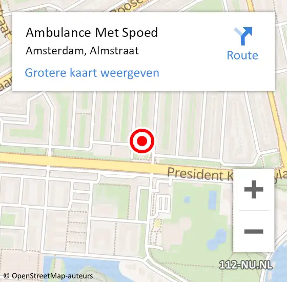 Locatie op kaart van de 112 melding: Ambulance Met Spoed Naar Amsterdam, Almstraat op 23 oktober 2023 00:05