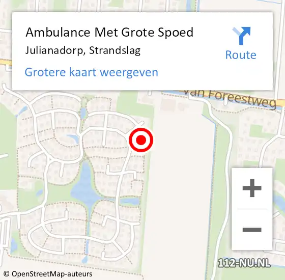Locatie op kaart van de 112 melding: Ambulance Met Grote Spoed Naar Julianadorp, Strandslag op 23 oktober 2023 00:35