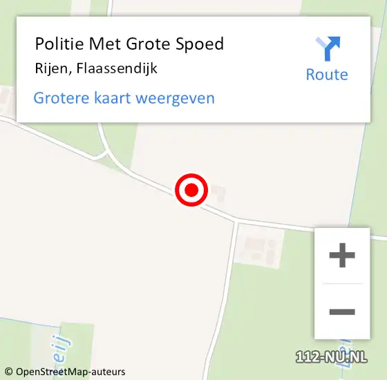 Locatie op kaart van de 112 melding: Politie Met Grote Spoed Naar Rijen, Flaassendijk op 23 oktober 2023 02:48