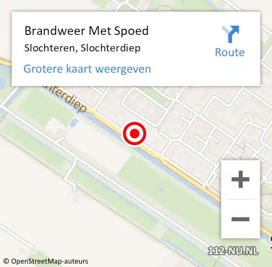 Locatie op kaart van de 112 melding: Brandweer Met Spoed Naar Slochteren, Slochterdiep op 23 oktober 2023 08:34
