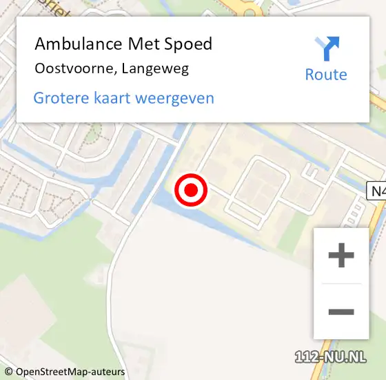 Locatie op kaart van de 112 melding: Ambulance Met Spoed Naar Oostvoorne, Langeweg op 23 oktober 2023 08:57