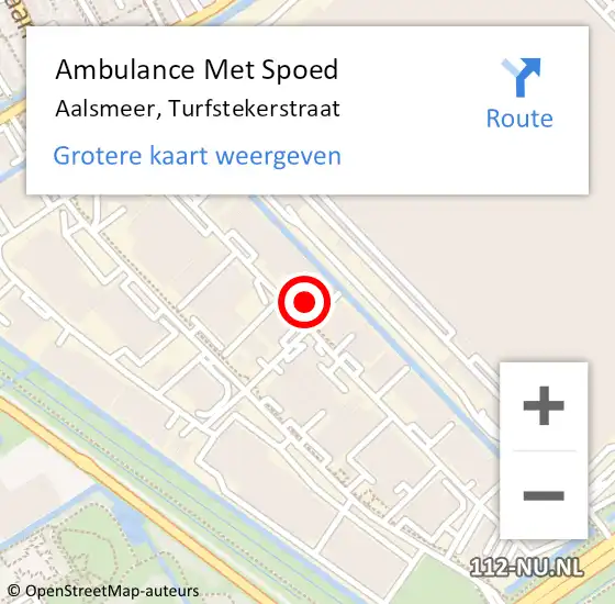 Locatie op kaart van de 112 melding: Ambulance Met Spoed Naar Aalsmeer, Turfstekerstraat op 23 oktober 2023 09:54