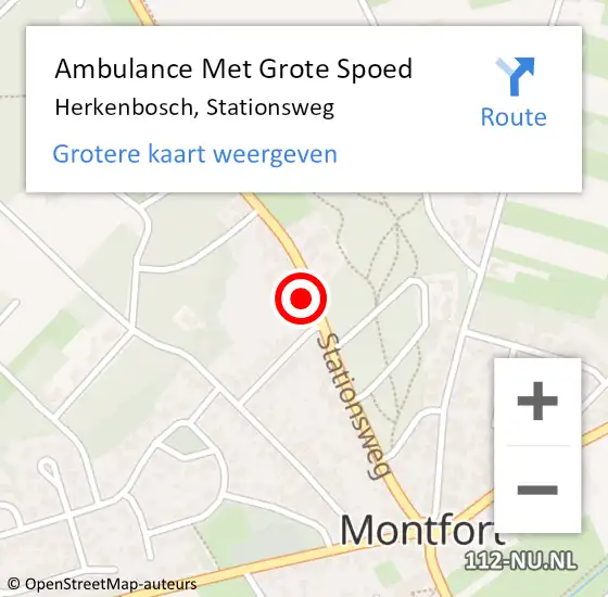 Locatie op kaart van de 112 melding: Ambulance Met Grote Spoed Naar Herkenbosch, Stationsweg op 23 oktober 2023 11:16