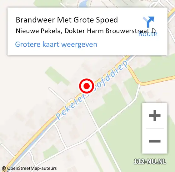 Locatie op kaart van de 112 melding: Brandweer Met Grote Spoed Naar Nieuwe Pekela, Dokter Harm Brouwerstraat D op 23 oktober 2023 11:23