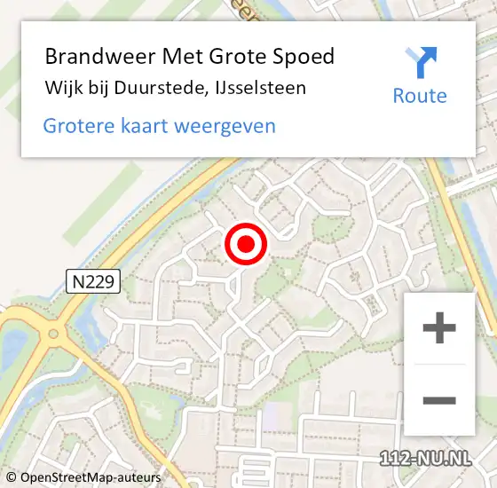 Locatie op kaart van de 112 melding: Brandweer Met Grote Spoed Naar Wijk bij Duurstede, IJsselsteen op 23 oktober 2023 11:26