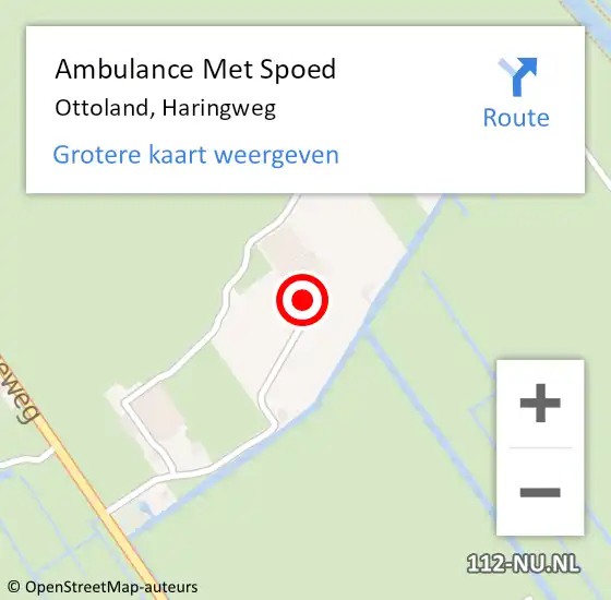 Locatie op kaart van de 112 melding: Ambulance Met Spoed Naar Ottoland, Haringweg op 12 september 2014 14:41