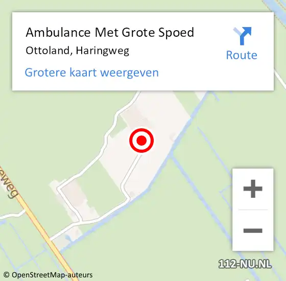 Locatie op kaart van de 112 melding: Ambulance Met Grote Spoed Naar Ottoland, Haringweg op 12 september 2014 14:42