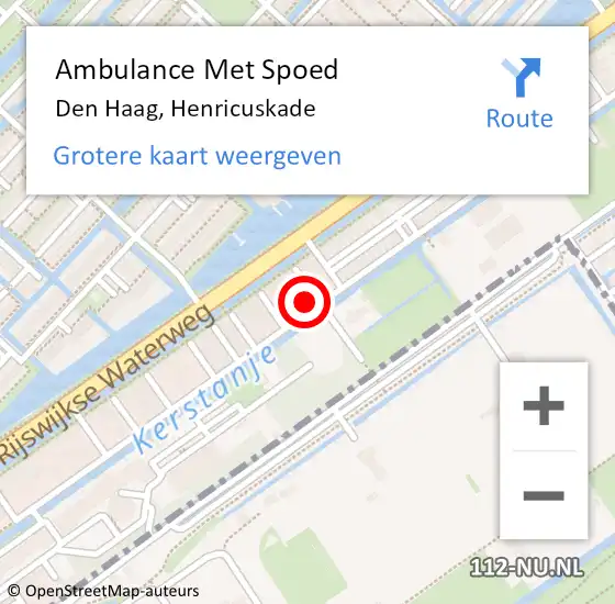 Locatie op kaart van de 112 melding: Ambulance Met Spoed Naar Den Haag, Henricuskade op 23 oktober 2023 12:11