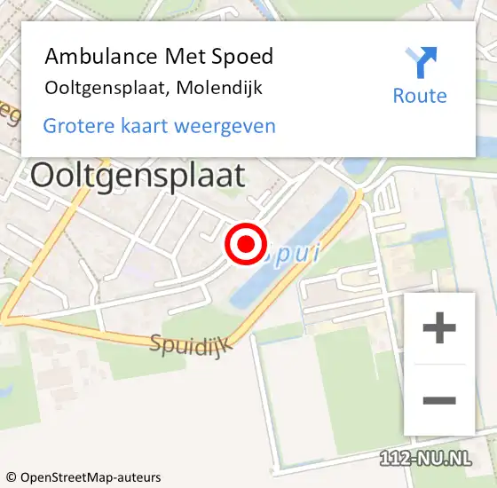 Locatie op kaart van de 112 melding: Ambulance Met Spoed Naar Ooltgensplaat, Molendijk op 23 oktober 2023 13:10