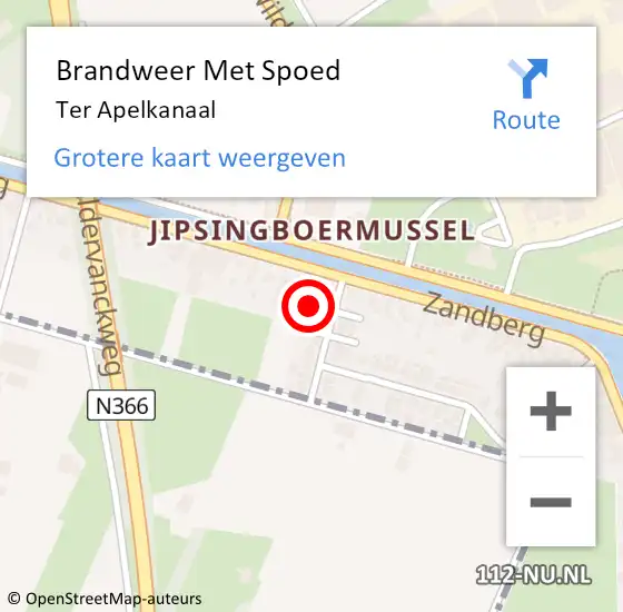 Locatie op kaart van de 112 melding: Brandweer Met Spoed Naar Ter Apelkanaal op 23 oktober 2023 13:16