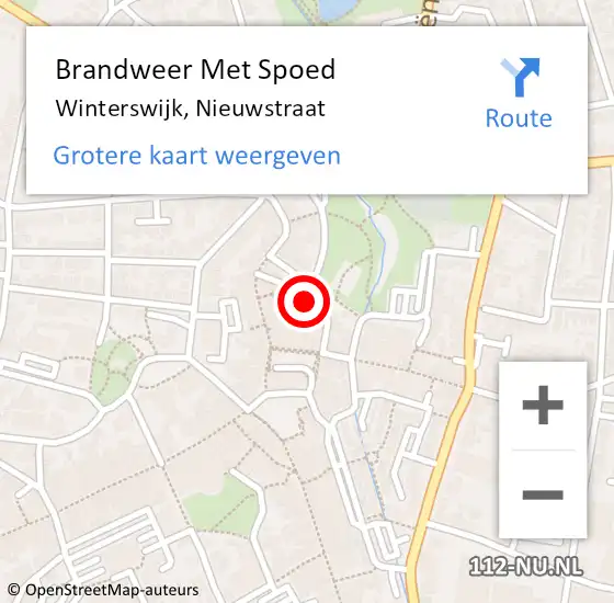 Locatie op kaart van de 112 melding: Brandweer Met Spoed Naar Winterswijk, Nieuwstraat op 23 oktober 2023 14:00