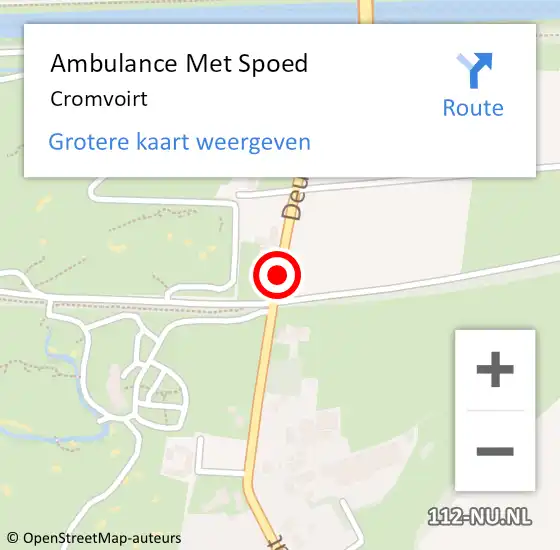 Locatie op kaart van de 112 melding: Ambulance Met Spoed Naar Cromvoirt op 23 oktober 2023 14:22